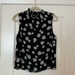 Sanctuary - Mock Neck Sleeveless Floral Blouse